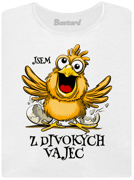 Z divokých vajec dámské tričko s lemem White