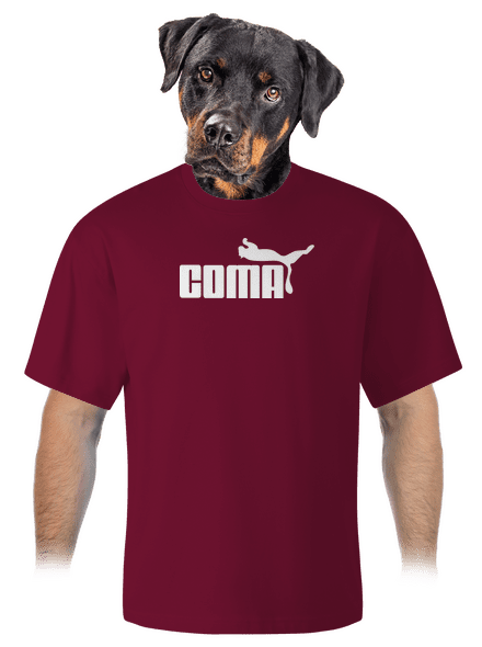 Coma unisex tričko oversized Garnet