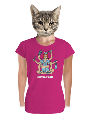 Sestra v akci dámské tričko premium Magenta