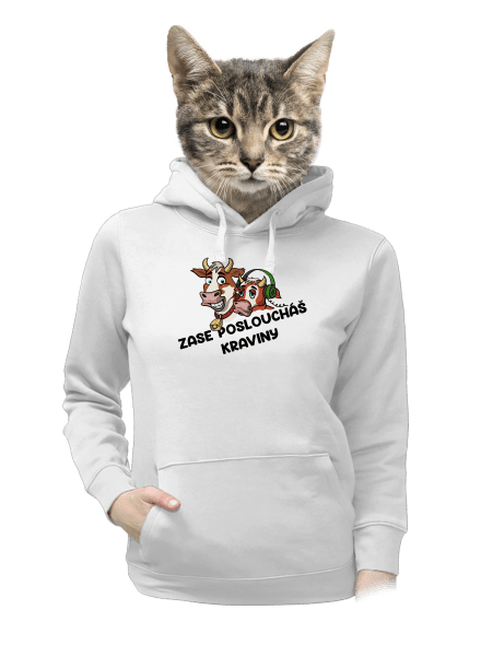 Posloucháš kraviny dámská mikina klokanka White