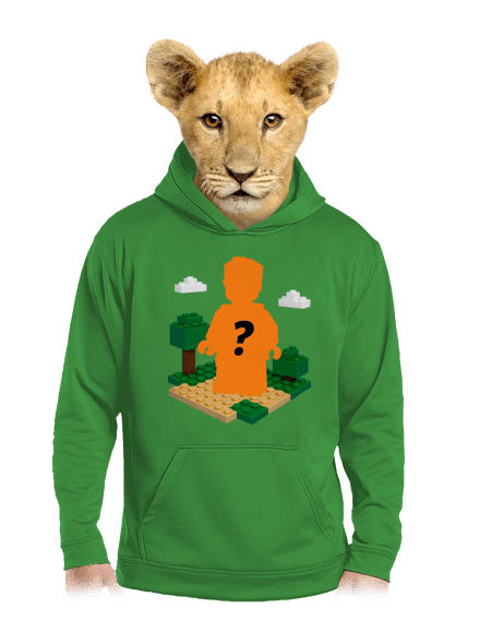 Lego postava z vlastní fotky dětská mikina klokanka Kelly Green AWD