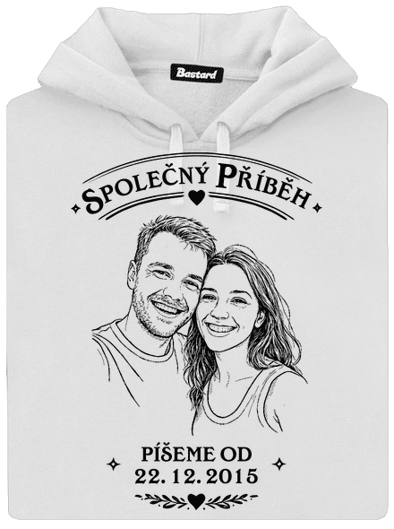 Společný příběh z vlastní fotky dámská mikina klokanka White