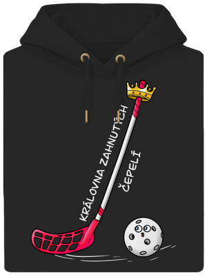 Král zahnutých čepelí - florbal unisex mikina premium Dark Black