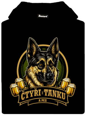 Čtyři z tanku a pes dámská mikina klokanka Black