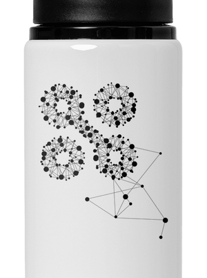 NYX Síť 15 let – černý potisk lahev na vodu White