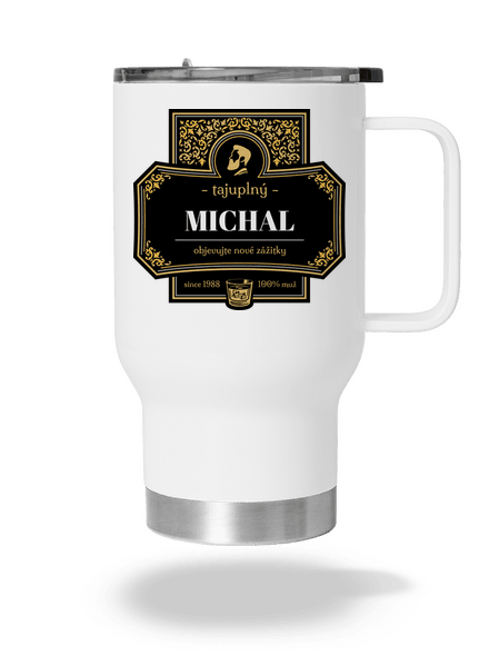Alkoholová etiketa termohrnek White