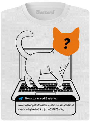 Kočka na klávesnici dámské sportovní tričko White