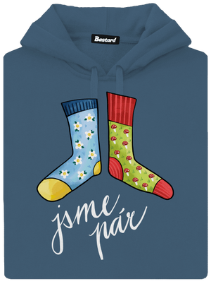 Jsme ponožkový pár dámská mikina klokanka Denim