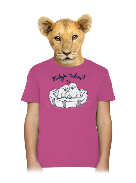 Miluju tulení dětské tričko Fuchsia