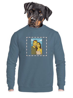 Simpsonovi z vlastní fotky unisex mikina bez kapuce Nordic Blue