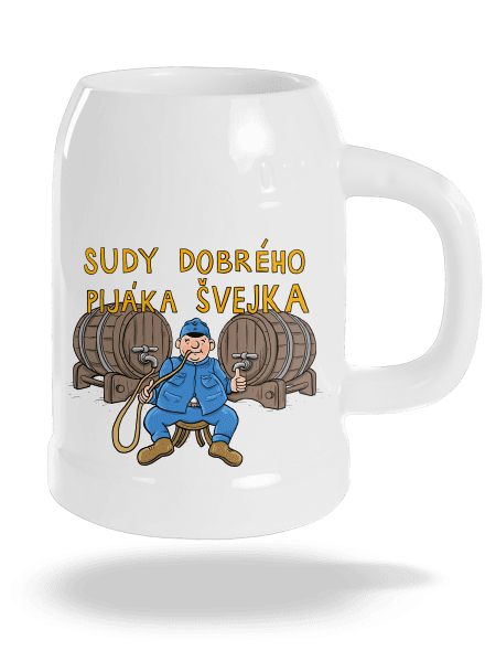 Sudy dobrého pijáka Švejka půllitr White