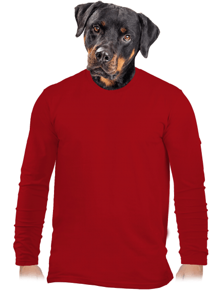 Bez potisku pánské dlouhý rukáv Red