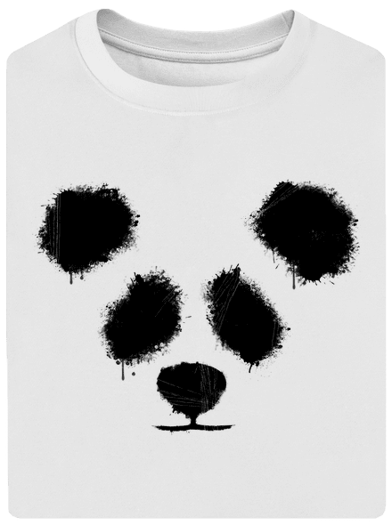 Panda unisex tričko oversized White