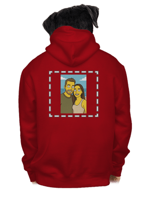 Simpsonovi z vlastní fotky pánská mikina na zip Red