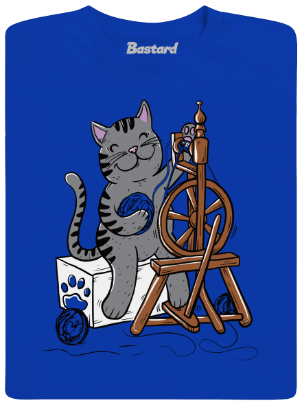 Kočka přede pánské dlouhý rukáv Royal Blue