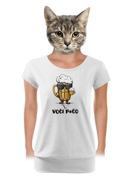 Voči p*čo dámské tričko s lemem White