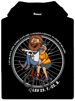 Cyklistický horoskop: Lev dámská mikina klokanka Black