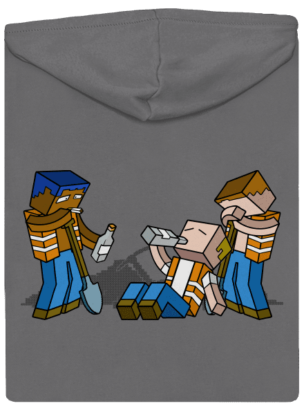 Real Minecraft dámská mikina na zip Steel Gray