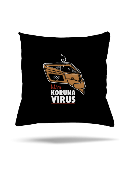 Korunavirus v peněžence polštář Black