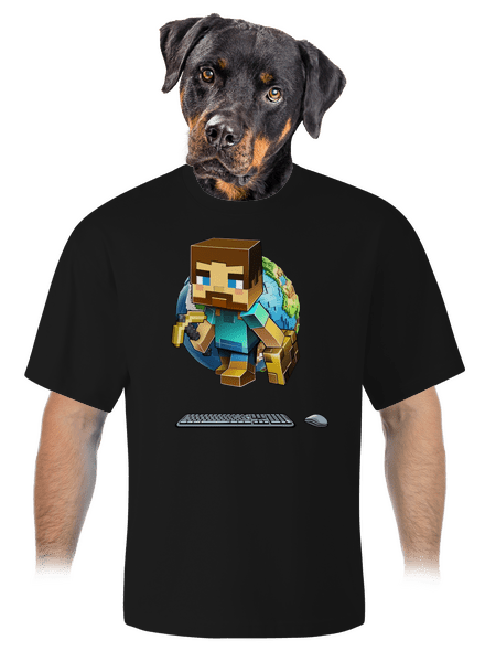 B17: Minecraft unisex tričko oversized Black