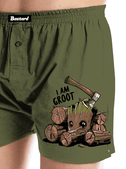 I Am Groot pánské trenky Khaki