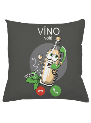 Bílé víno volá polštář Gray Pol