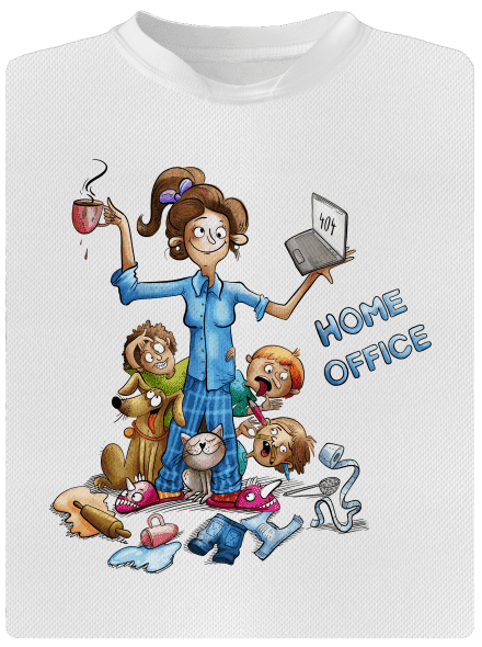 Maminčin home office dětské sportovní tričko White