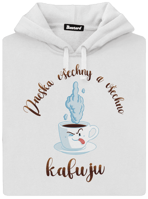 Všechno kafuju dámská mikina klokanka White