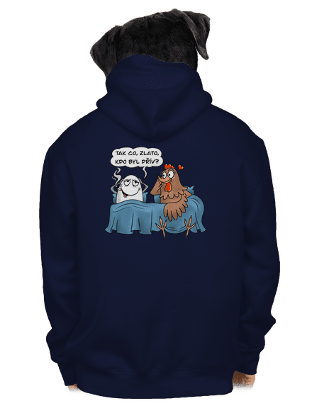 Kdo byl dřív pánská mikina na zip Navy