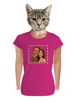 Karikatura z vlastní fotky dámské tričko premium Magenta