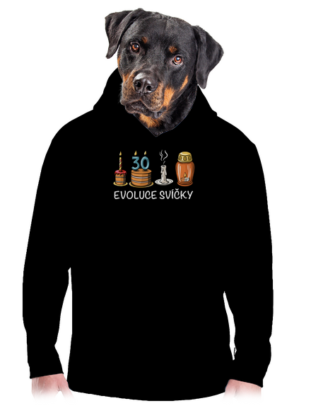 Evoluce svíčky pánská mikina klokanka Black
