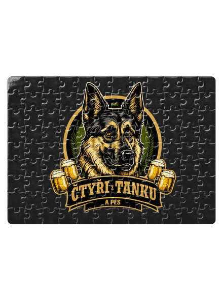 Čtyři z tanku a pes puzzle White