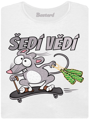 Šedí vědí - myšák dámské tričko s lemem White