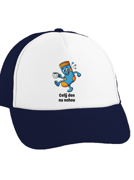 Na nohou kšiltovka truckerka French Navy cap