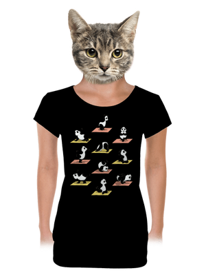 Pandí jóga dámské tričko s lemem Black