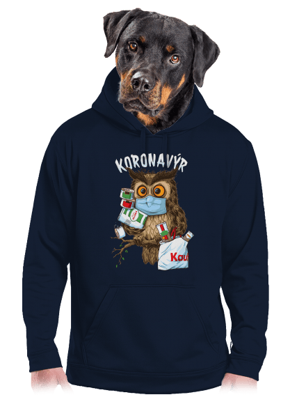 Koronavýr pánská mikina klokanka Navy