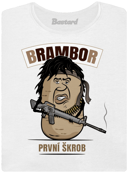 Brambor dámské tričko s lemem White