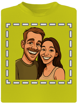 Karikatura z vlastní fotky pánské sportovní tričko Neon Yellow