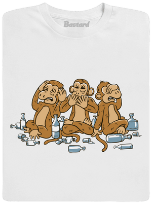 Trojnásobná opice pánské dlouhý rukáv White