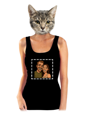 Karikatura z vlastní fotky dámské tílko klasické Black