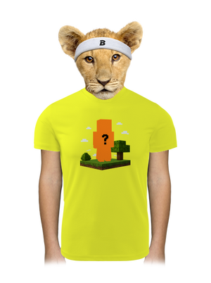 Minecraft z vlastní fotky dětské sportovní tričko Neon Yellow