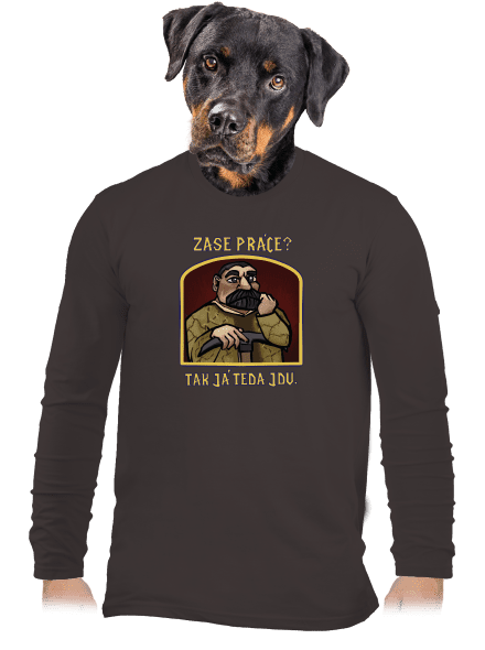Zase práce? pánské dlouhý rukáv Bear Brown