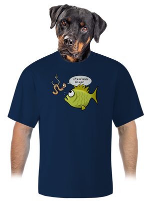 Ryba a žížala unisex tričko oversized Midnight Blue