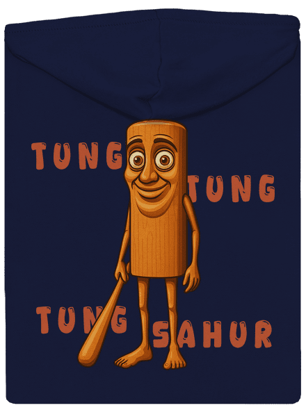 Tung Tung Tung Sahur – Italian Brainrot pánská mikina na zip Navy