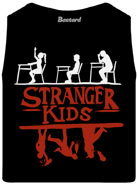 Školní potisk Stranger kids pánské tílko Black