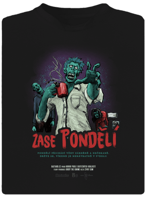 B13: Zase pondělí pánské sportovní tričko Black