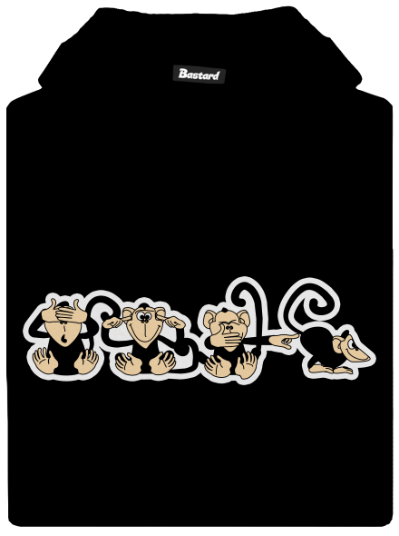 Opice dětská mikina klokanka Black