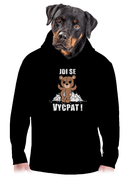 Jdi se vycpat pánská mikina klokanka Black