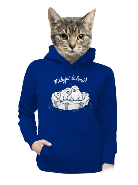 Miluju tulení dámská mikina klokanka Royal Blue Mal