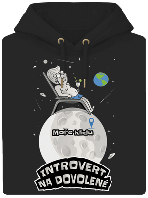 Introvert na dovolené unisex mikina premium Dark Black